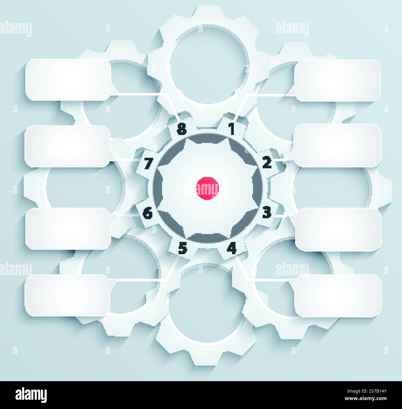 Meccanismi della carta con linguette vuote su sfondo chiaro Illustrazione Vettoriale