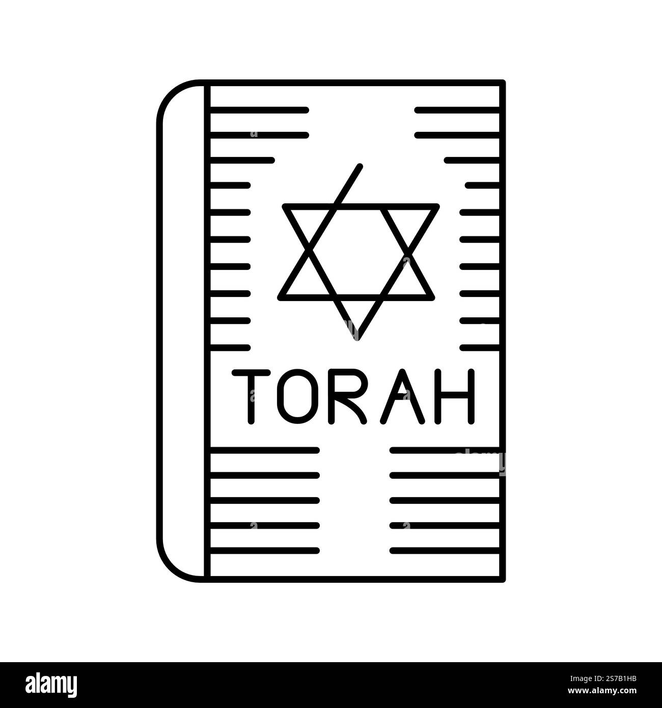 Icona del colore Torah. Religione ebraica. Firma per pagina Web, app mobile, pulsante, logo. Pulsante isolato vettore. Traccia modificabile. Illustrazione Vettoriale