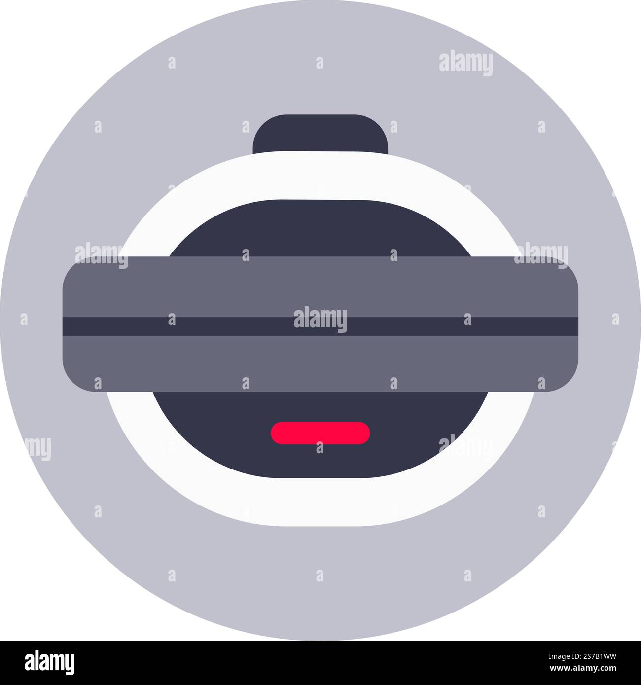 Un moderno monociclo elettrico che si bilancia senza sforzo su una ruota, rappresenta un innovativo trasportatore personale progettato per la mobilità urbana e la previdenza Illustrazione Vettoriale