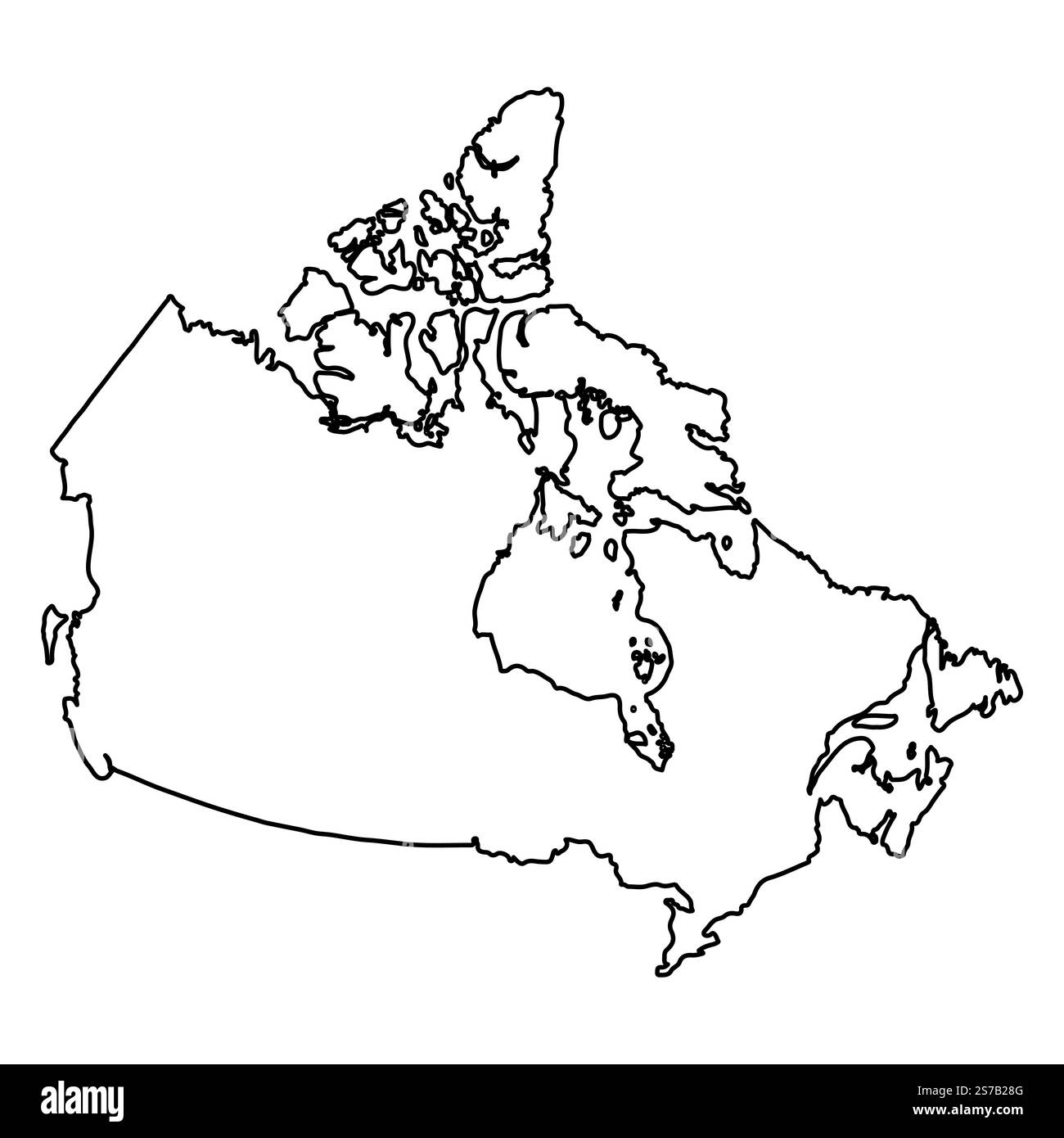 Mappa generale del Canada Paese nordamericano Illustrazione Vettoriale