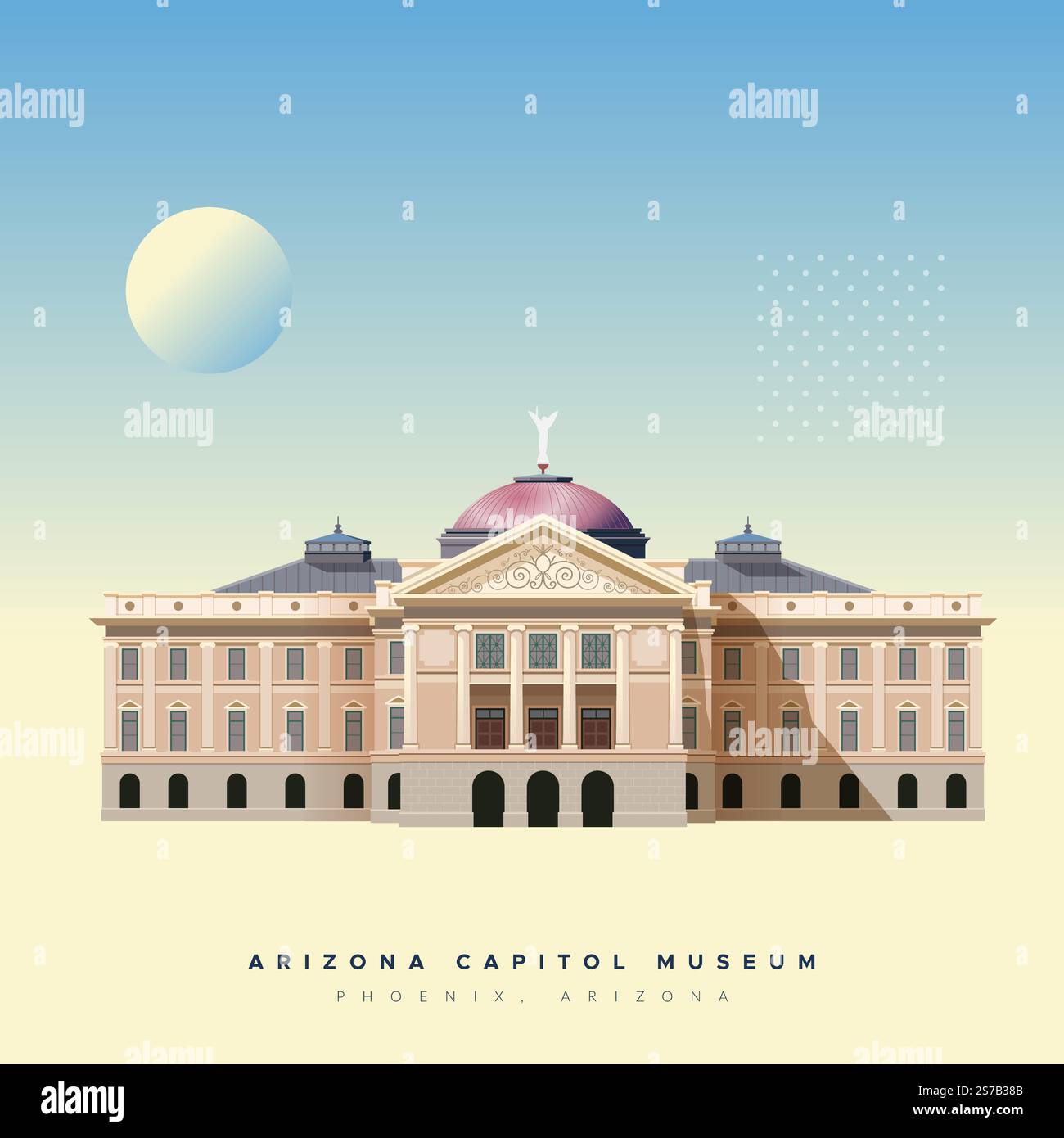 Arizona Capitol Museum - Phoenix - Stock Illustration as EPS 10 file Illustrazione Vettoriale