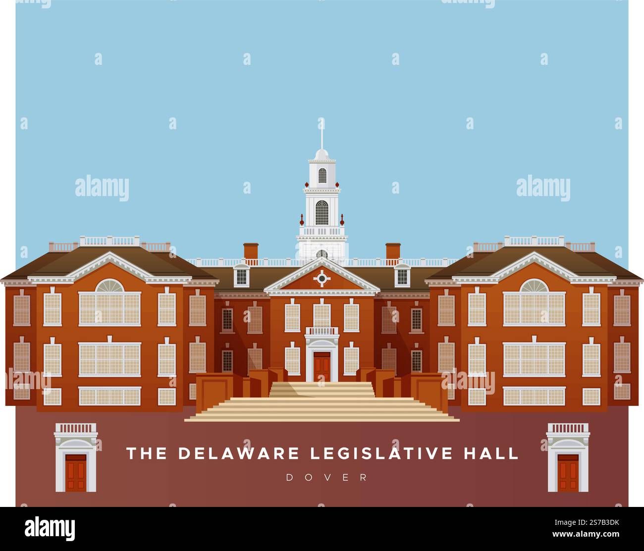 Edificio della sala legislativa del Delaware - dover - illustrazione delle scorte come file EPS 10 Illustrazione Vettoriale