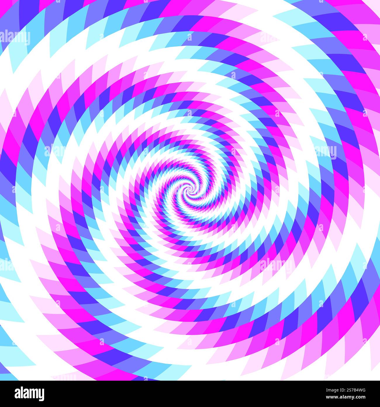 Sfondo a spirale ipnotico a turbolenza, illusione ottica del movimento, illustrazione vettoriale in stile art, colorato astratto geometrico, multicolore psichedel Illustrazione Vettoriale