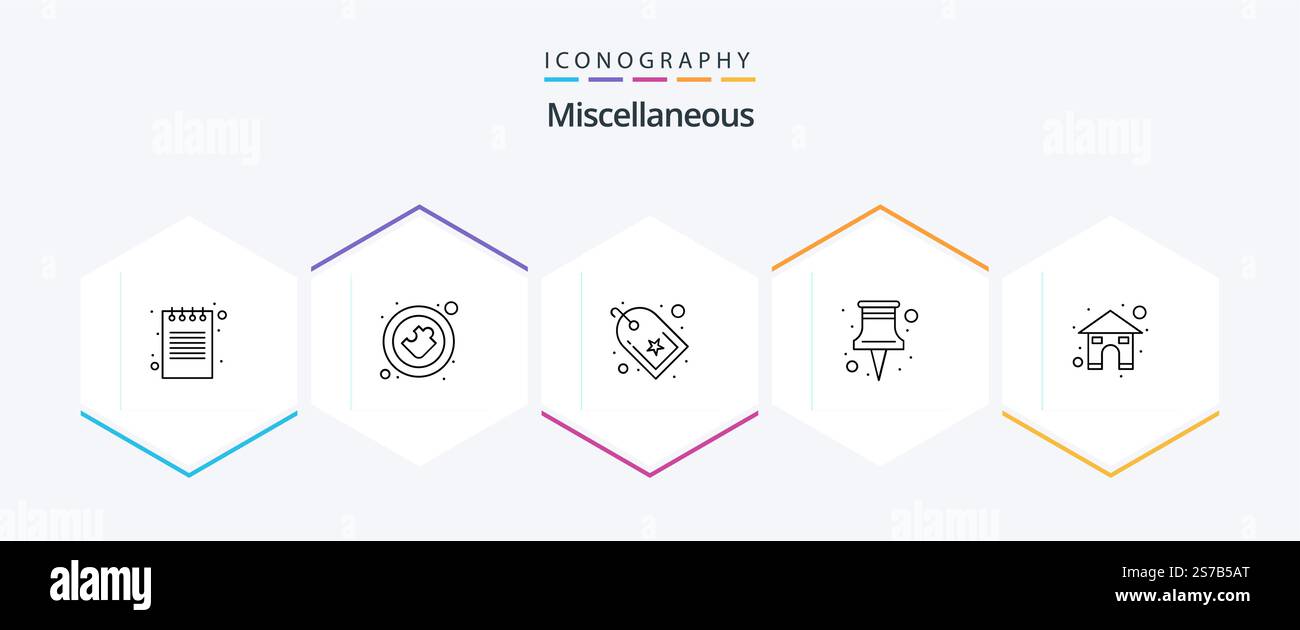 Varie 25 Line Icon Pack inclusa la home page. lavoro. segnalibro. attività. ufficio Illustrazione Vettoriale