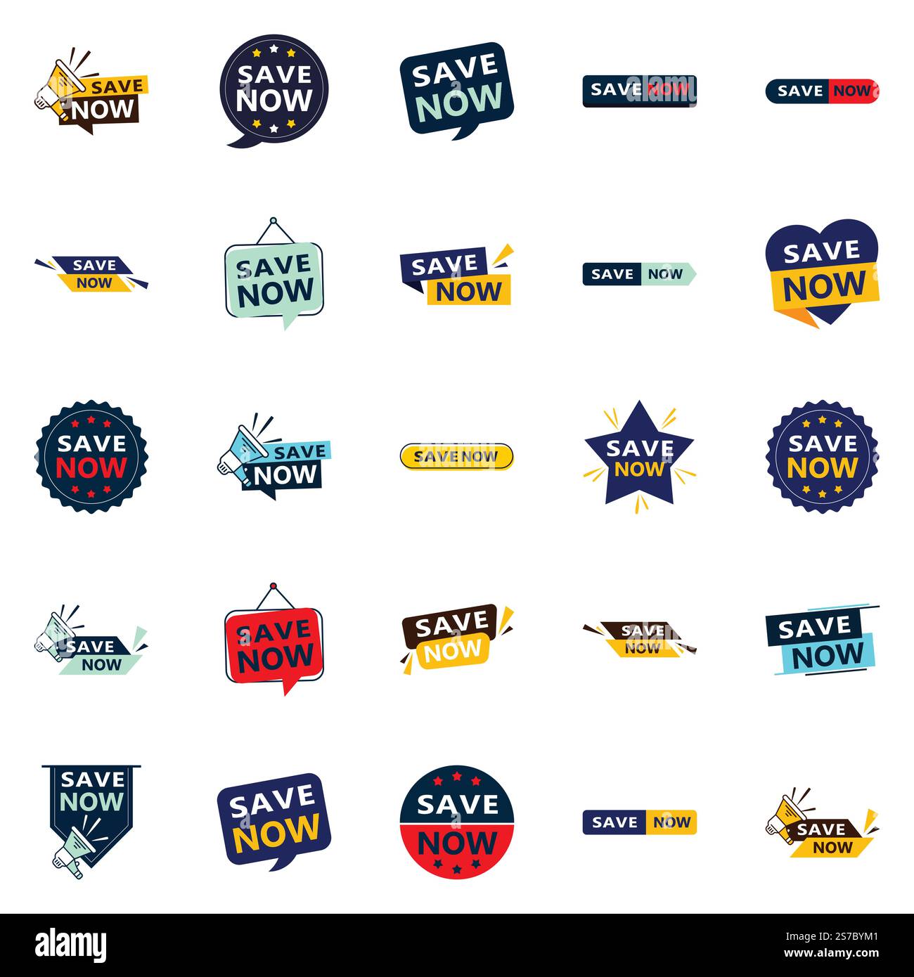 Non perderti 25 banner tipografici accattivanti per risparmiare Illustrazione Vettoriale