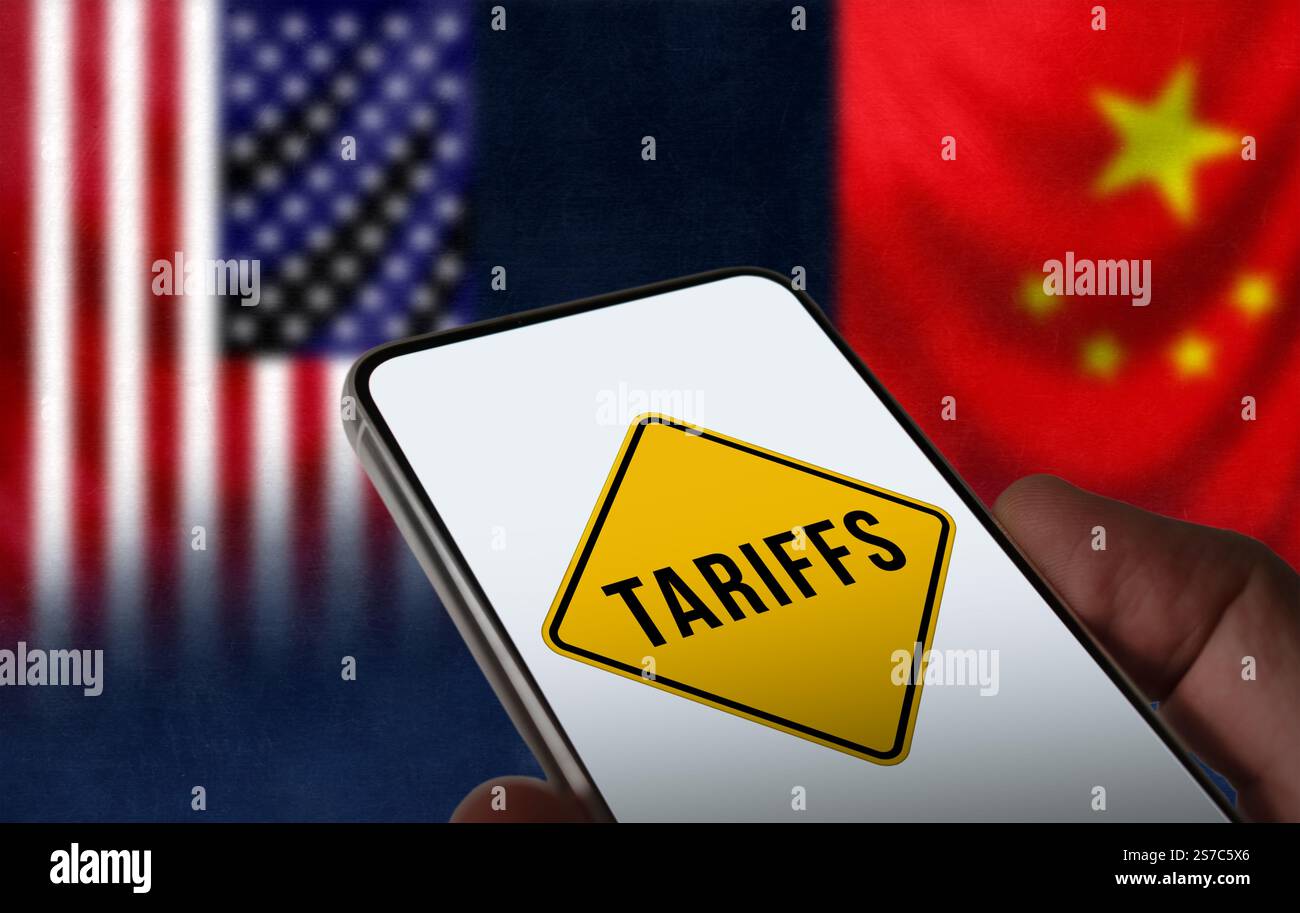 Tariffe tra USA e Cina Foto Stock