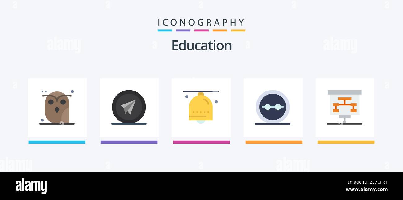 Pacchetto icone Education Flat 5 con geek. occhiali da vista. carta. anello. campana a mano. Icone creative Design Illustrazione Vettoriale Pacchetto icone Education Flat 5 con geek. occhiali da vista. carta. anello. campana a mano. Icone creative Design Illustrazione Vettoriale