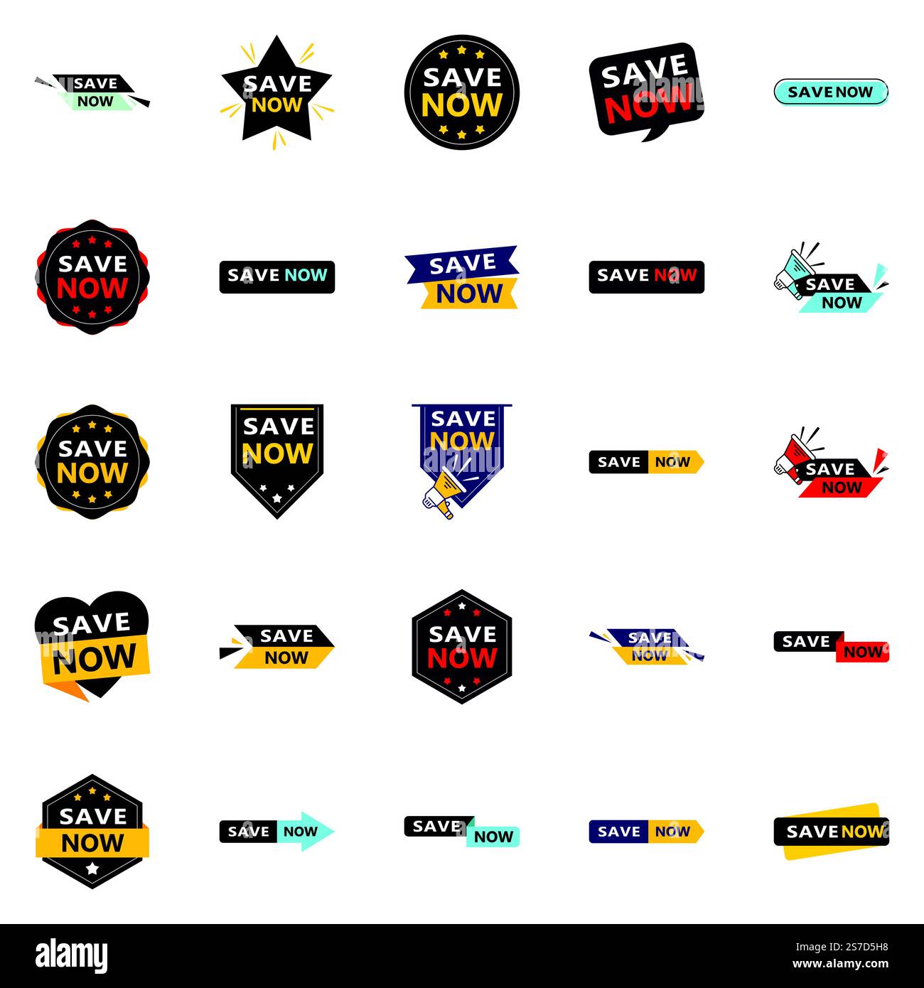 Risparmia ora 25 elementi tipografici di alta qualità per risparmiare Illustrazione Vettoriale