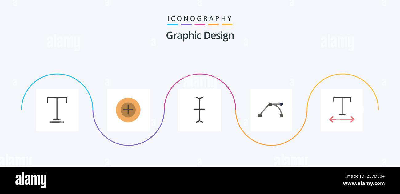 Design Flat 5 Icon Pack che include . ancora. tracciamento Illustrazione Vettoriale
