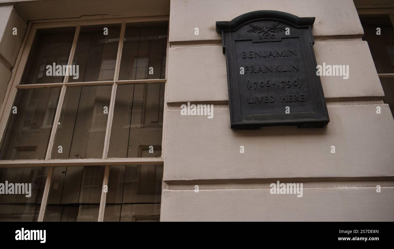 Benjamin Franklin House è un museo situato in una casa georgiana a schiera al 36 di Craven Street, Londra, vicino a Trafalgar Square Foto Stock