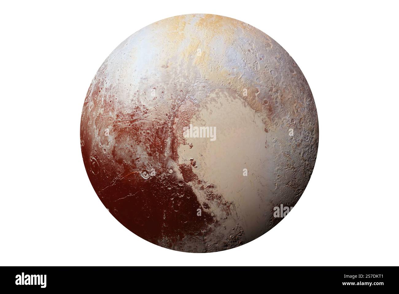 Pianeta Plutone isolato su sfondo bianco. Elementi di questa immagine forniti dalla NASA. Foto di alta qualità Foto Stock