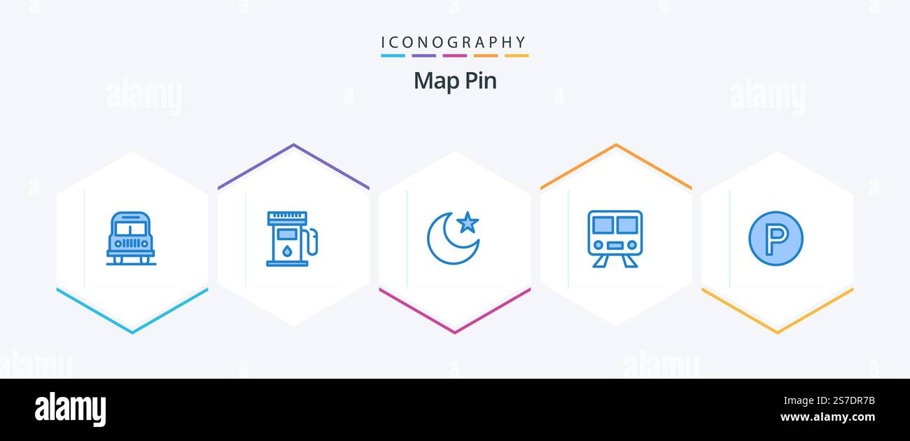 Pin mappa 25 pacchetto icone blu incluso . campeggio. stella. trasporto. metropolitana Illustrazione Vettoriale