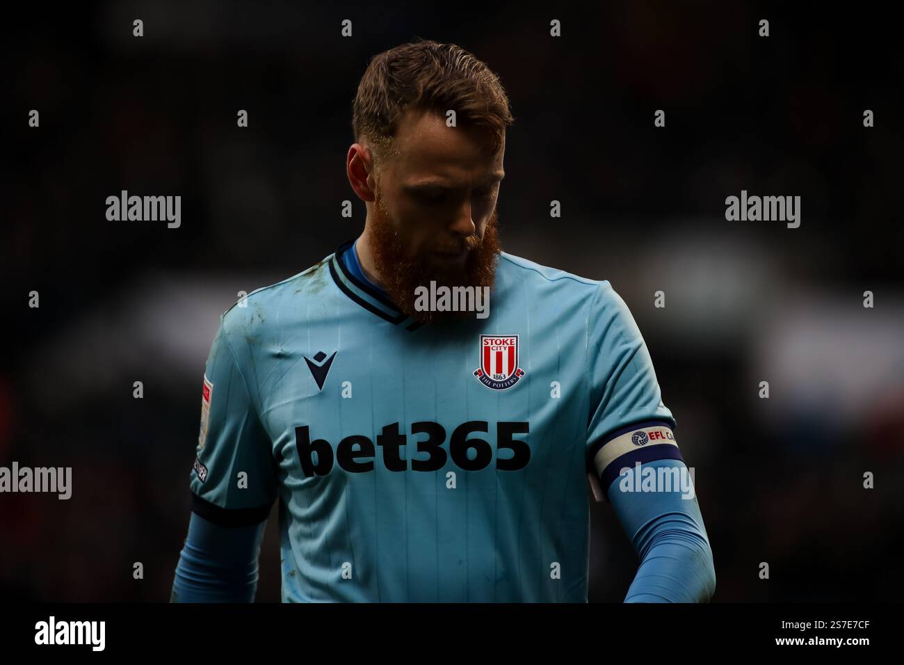 Viktor Johansson di Stoke City durante l'EFL Championship match tra West Bromwich Albion e Stoke City agli Hawthorns di Birmingham. Foto Stock