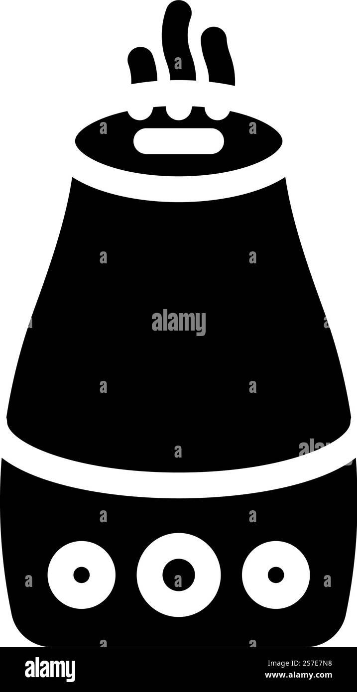 diffusore di olio essenziale, interno della camera da letto, simbolo del glifo. cartello interno camera da letto diffusore di olio essenziale. illustrazione del simbolo isolato. illustrazione vettoriale dell'icona del glifo interno della camera da letto del diffusore dell'olio essenziale Illustrazione Vettoriale
