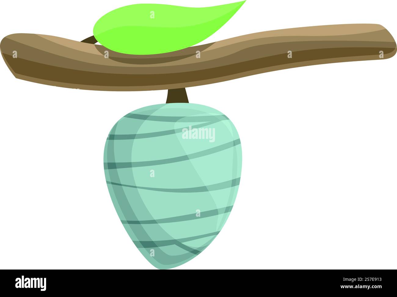 Vettore cartoni animati icona Cocoon. Seta naturale. Insetto larva. Vettore cartoni animati icona Cocoon. Seta naturale Illustrazione Vettoriale