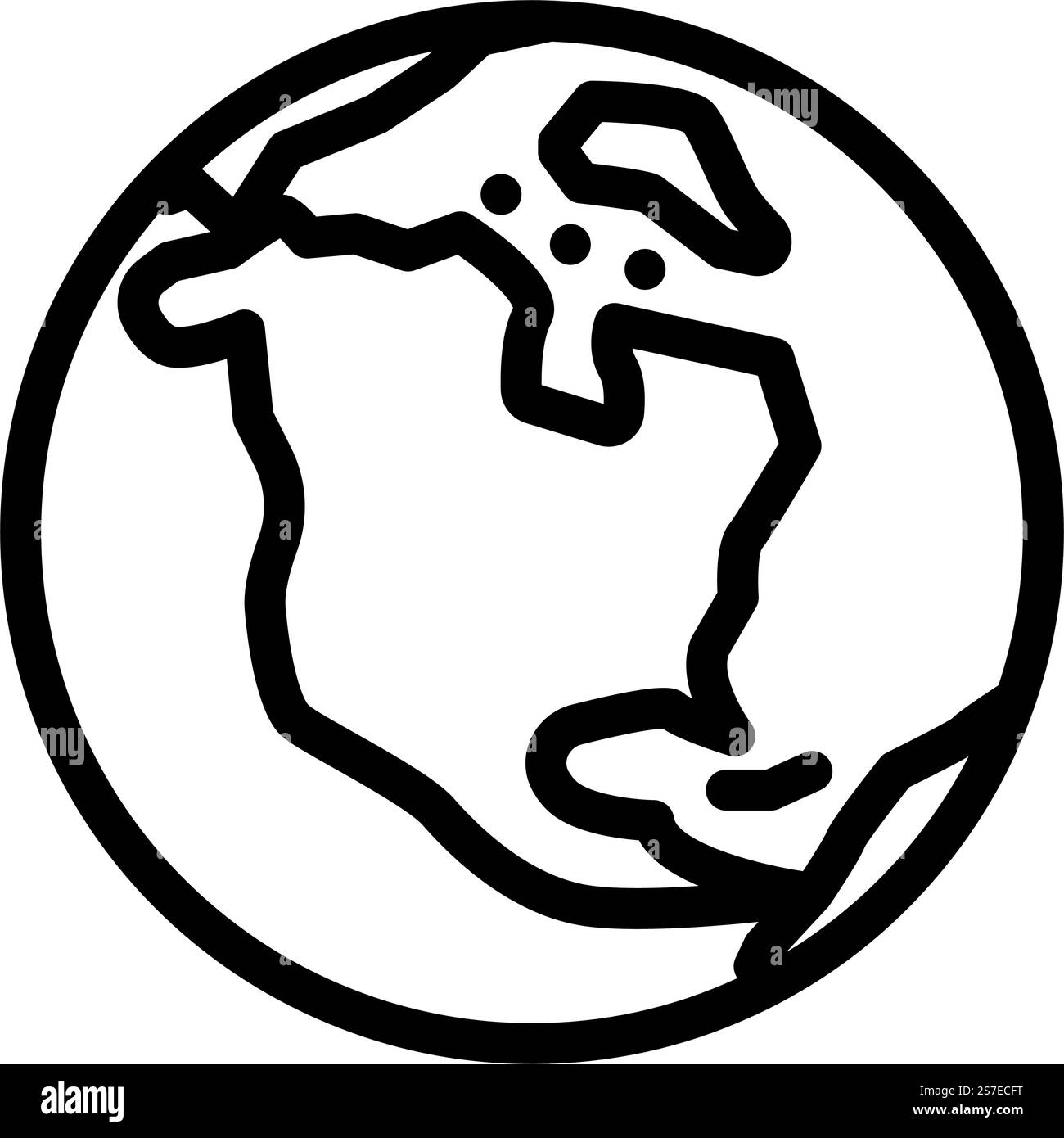vettore icona della linea della mappa del pianeta terrestre del nord america. simbolo della mappa del pianeta terrestre del nord america. illustrazione nera del simbolo del contorno isolato. illustrazione vettoriale dell'icona della linea della mappa del pianeta terrestre del nord america Illustrazione Vettoriale