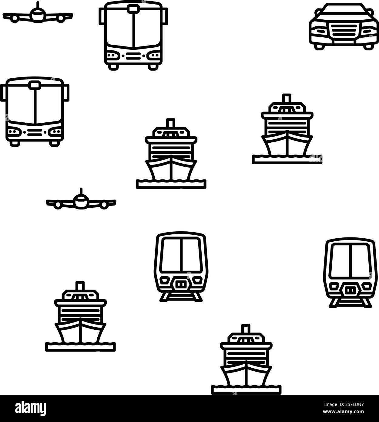 illustrazione a linee sottili del vettore di un'auto di trasporto senza cuciture. modello senza cuciture vettoriale per veicoli di trasporto Illustrazione Vettoriale