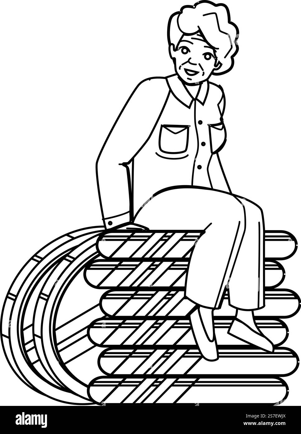 vecchietta di soldi di una vecchia donna. anziano anziano, uomo finanziario, nonna d'affari, contante felice, vecchiaia moneta anziana personaggio dei soldi. Illustrazione delle persone. vecchietta di soldi di una vecchia donna Illustrazione Vettoriale