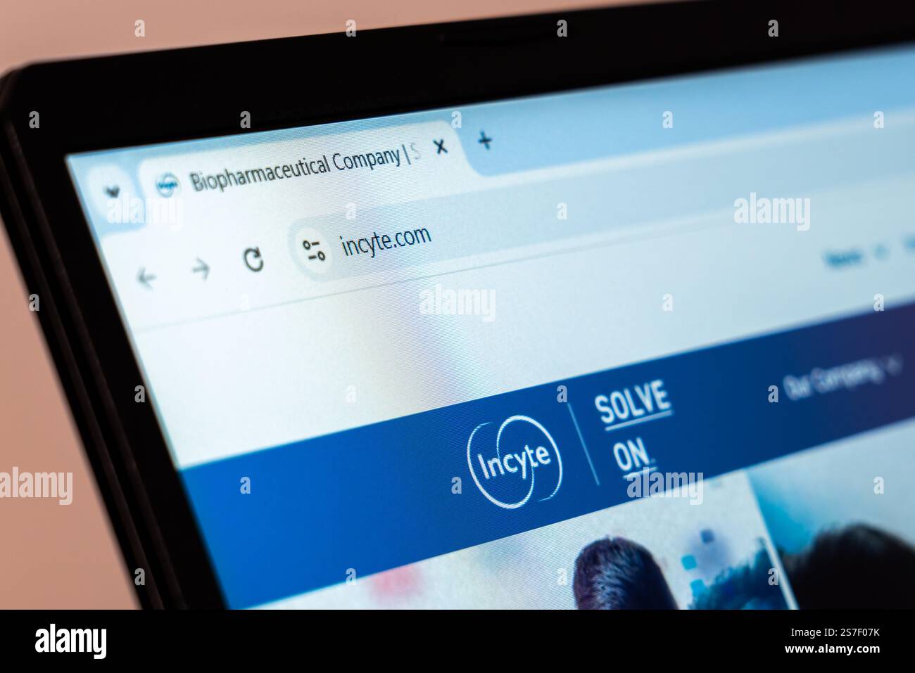 New York, USA - 19 gennaio 2025: Sito web Incyte che presenta innovazioni biofarmaceutiche e ricerche in terapie mirate Foto Stock
