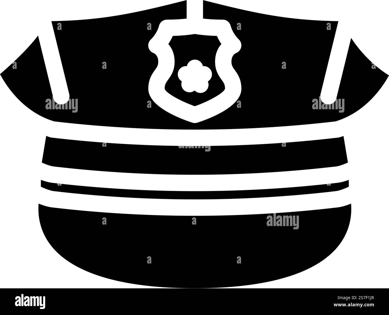cappello della polizia glifo del crimine icona vettore. cappello della polizia, segno del crimine. illustrazione del simbolo isolato. illustrazione vettoriale dell'icona del glifo del crimine del cappello della polizia Illustrazione Vettoriale