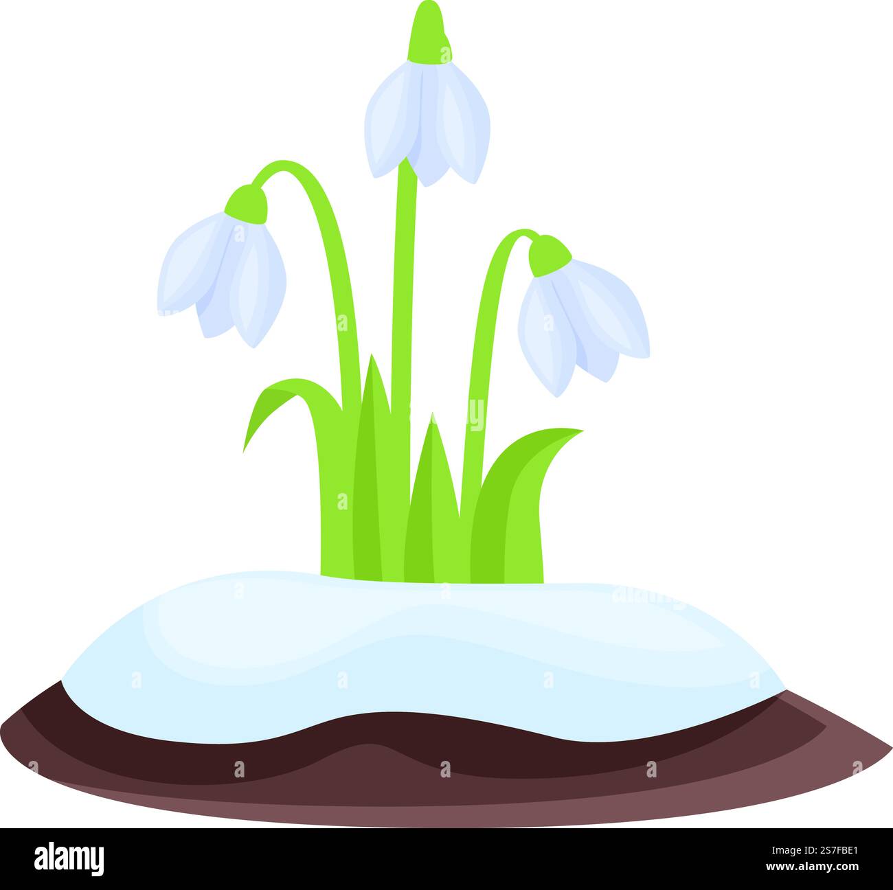 Vettore cartoni animati con icona a forma di foglia di neve. Flora della neve. Fiore di petali. Vettore cartoni animati con icona a forma di foglia di neve. Flora della neve Illustrazione Vettoriale