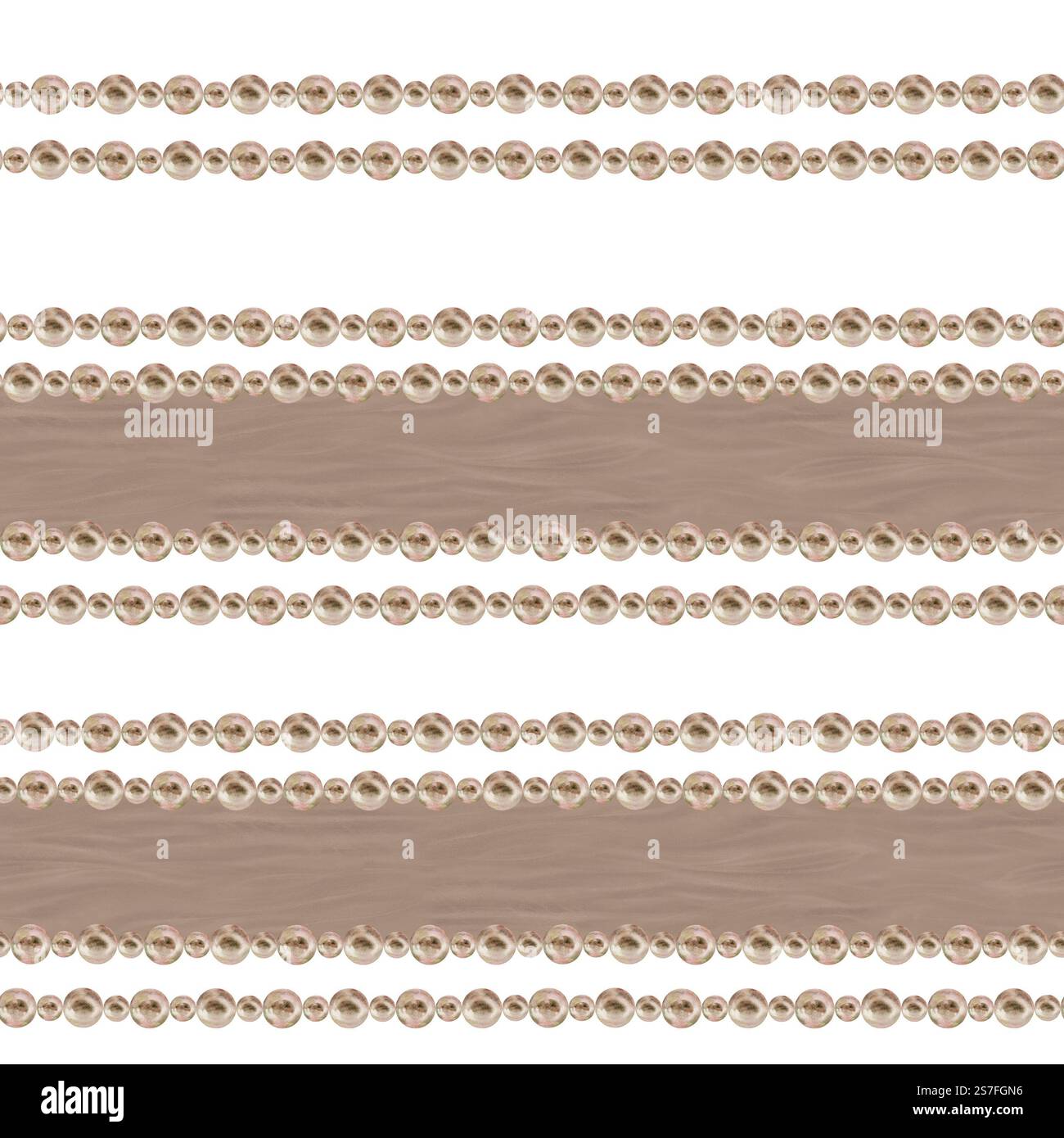 Motivo senza cuciture con perle come strisce in una texture vintage alla moda. Colori rosa-marrone per la mousse di moka. Temp. Sfondo acquerello Foto Stock