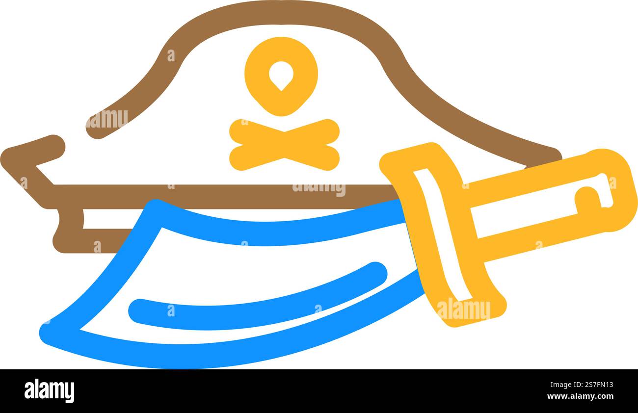 indossa il vettoriale dell'icona del colore del bambino con il giocattolo finto. indossa un cartello per far finta di giocare un giocattolo per bambini. illustrazione del simbolo isolato. illustrazione vettoriale dell'icona del colore del bambino con un giocattolo finto Illustrazione Vettoriale