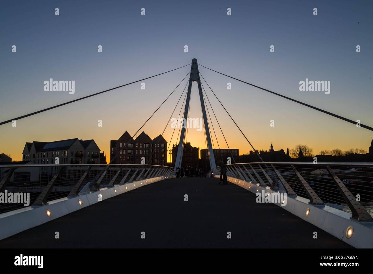 Ponte Govan Partick al tramonto Foto Stock