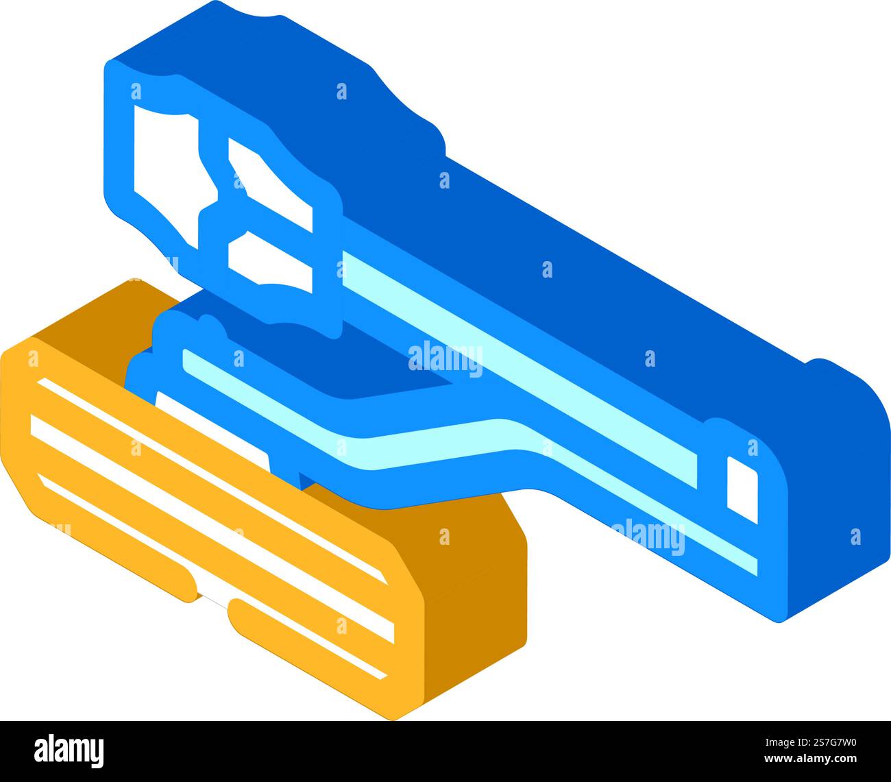 ferramenta chiudiporta accessori isometrico vettore icona. cartello accessori serratubi per mobili. illustrazione del simbolo isolato. illustrazione vettoriale dell'icona isometrica dei dispositivi di chiusura porte Illustrazione Vettoriale