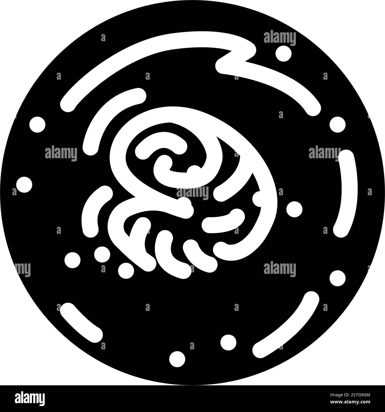 il ghiaccio polare di marte chiude il vettore dell'icona del glifo planetario. segno del pianeta calotte polari di marte. illustrazione del simbolo isolato. illustrazione vettoriale dell'icona del glifo planetario dei ghiacci polari su marte Illustrazione Vettoriale