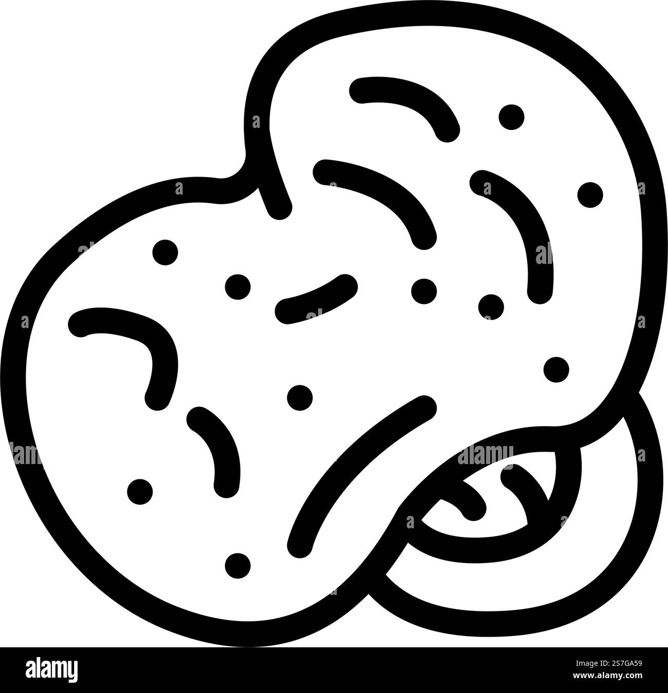 icona vettoriale della linea dello spuntino di popcorn gustoso. cartello con spuntino a base di popcorn. illustrazione nera del simbolo del contorno isolato. illustrazione vettoriale dell'icona dello spuntino gustoso di popcorn Illustrazione Vettoriale