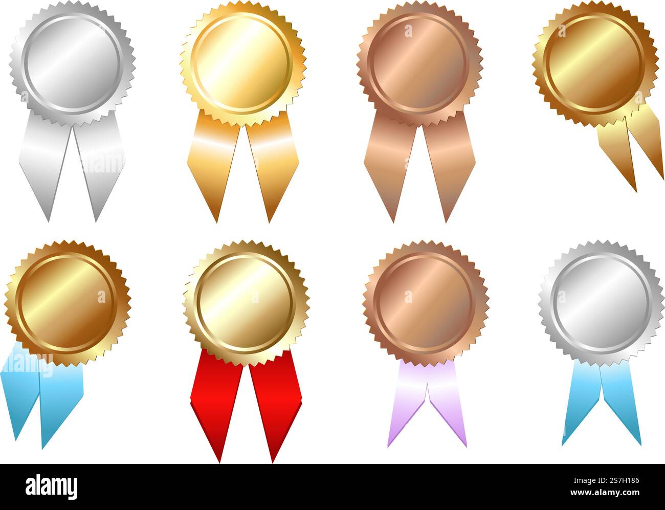 Sigillo di approvazione dorato, argento, bronzo, isolato su bianco. Sigillo di approvazione Illustrazione Vettoriale