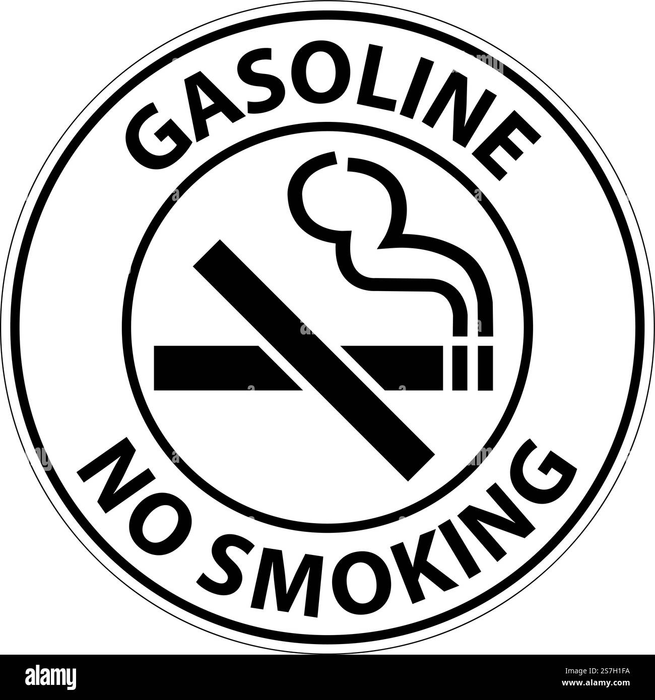 Avviso benzina No Smoking Sign on White background Illustrazione Vettoriale