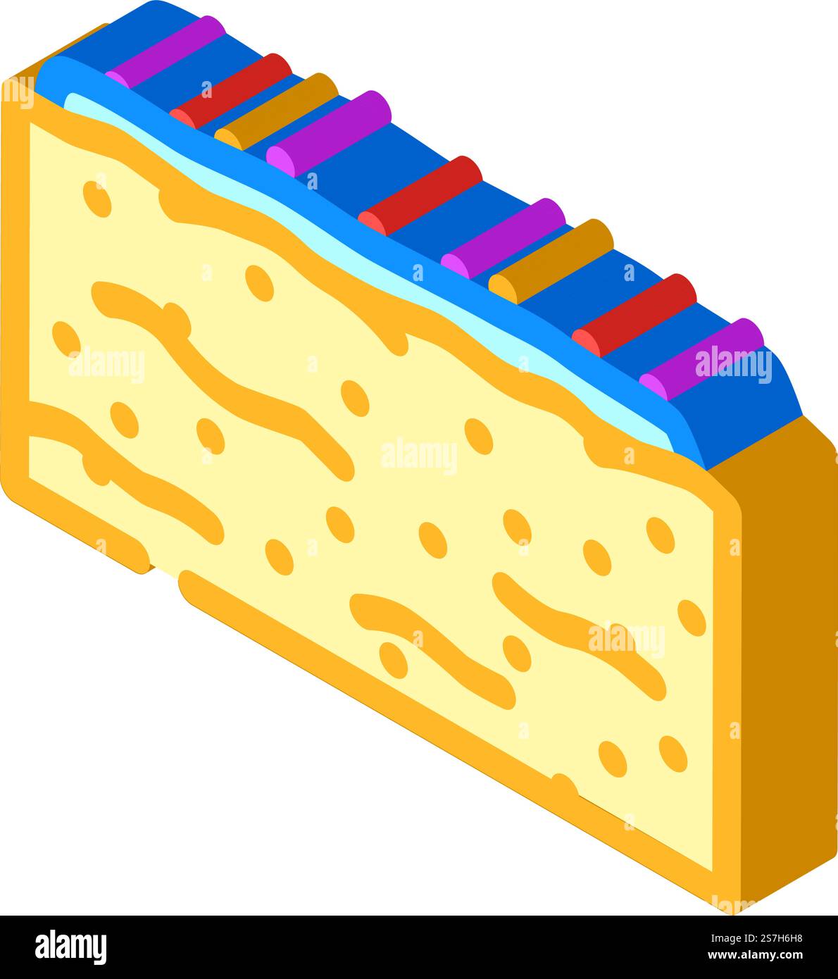 riso croccante per snack isometrici. cartello rice crispy treats food snack. illustrazione del simbolo isolato. immagine vettoriale dell'icona isometrica del riso per snack alimentari croccanti Illustrazione Vettoriale