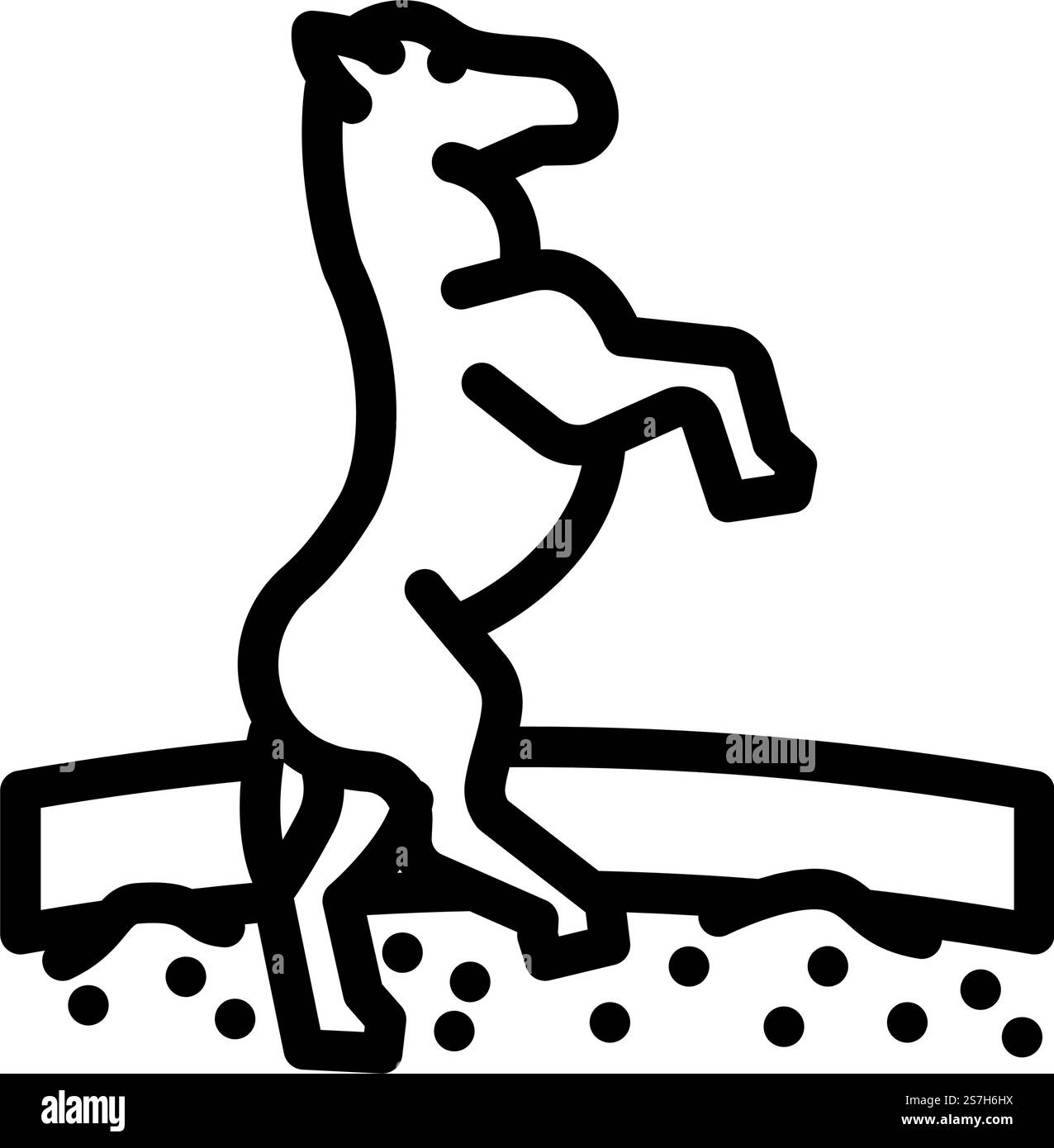 icona vettoriale della linea di spettacolo vintage circus horse carnival. cartello spettacolo d'epoca circus horse carnival. illustrazione nera del simbolo del contorno isolato. illustrazione vettoriale dell'icona della linea di mostra del carnevale del cavallo circo Illustrazione Vettoriale