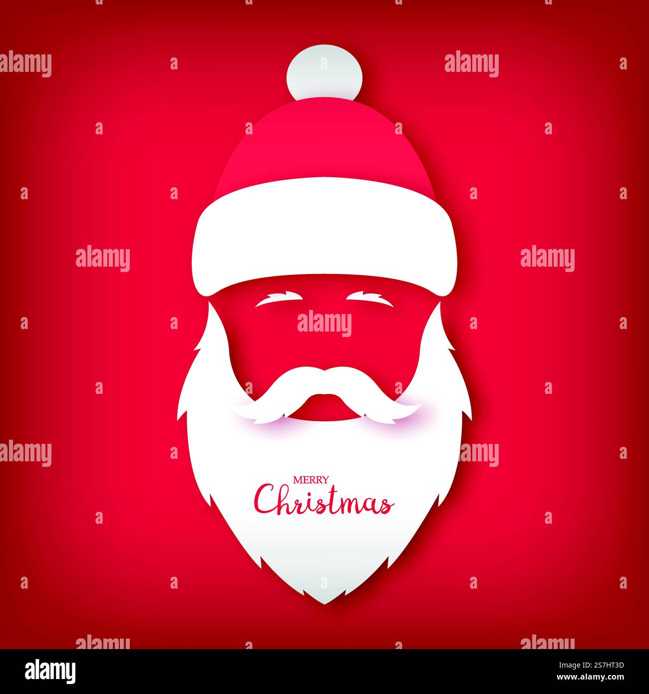 Avatar Babbo Natale. Stile arte della carta. Illustrazione di Natale. Illustrazione Vettoriale