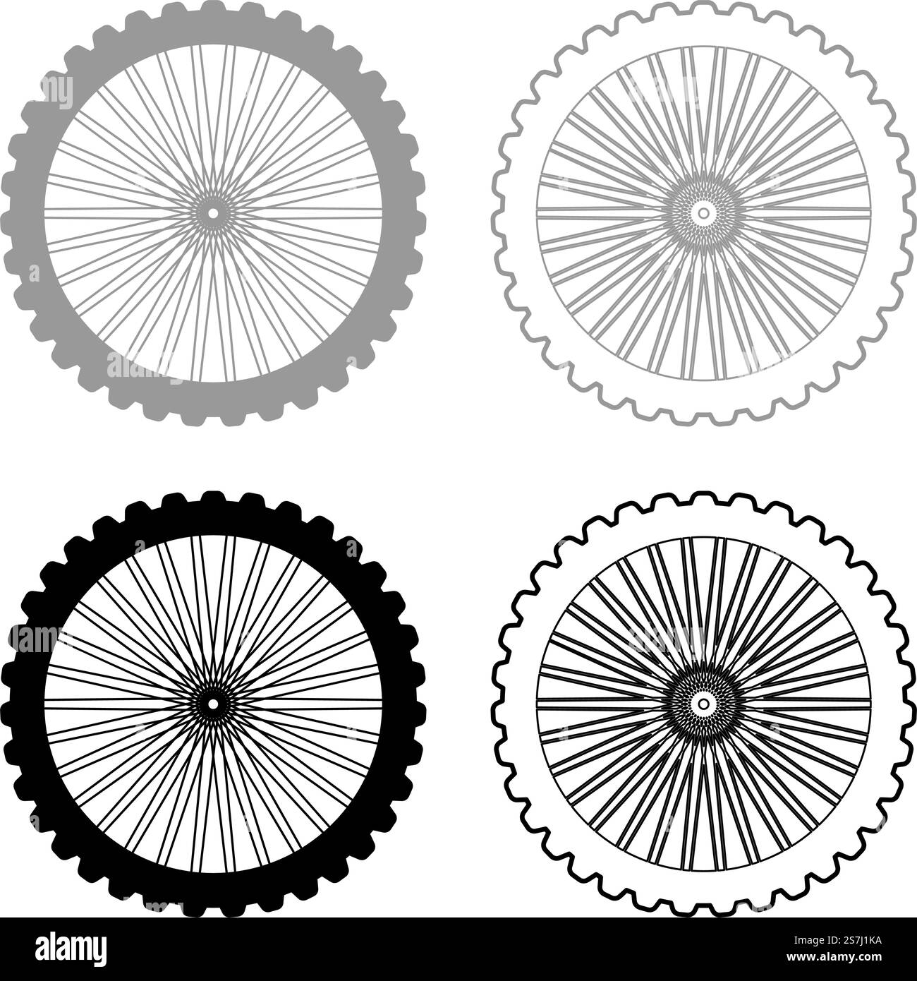 Bicicletta bicicletta bicicletta icona set moto grigio nero immagine vettoriale semplice riempimento solido contorno linea sottile e piatto. Bicicletta bicicletta bicicletta icona set moto grigio nero immagine vettoriale riempimento solido contorno linea sottile stile piatto Illustrazione Vettoriale