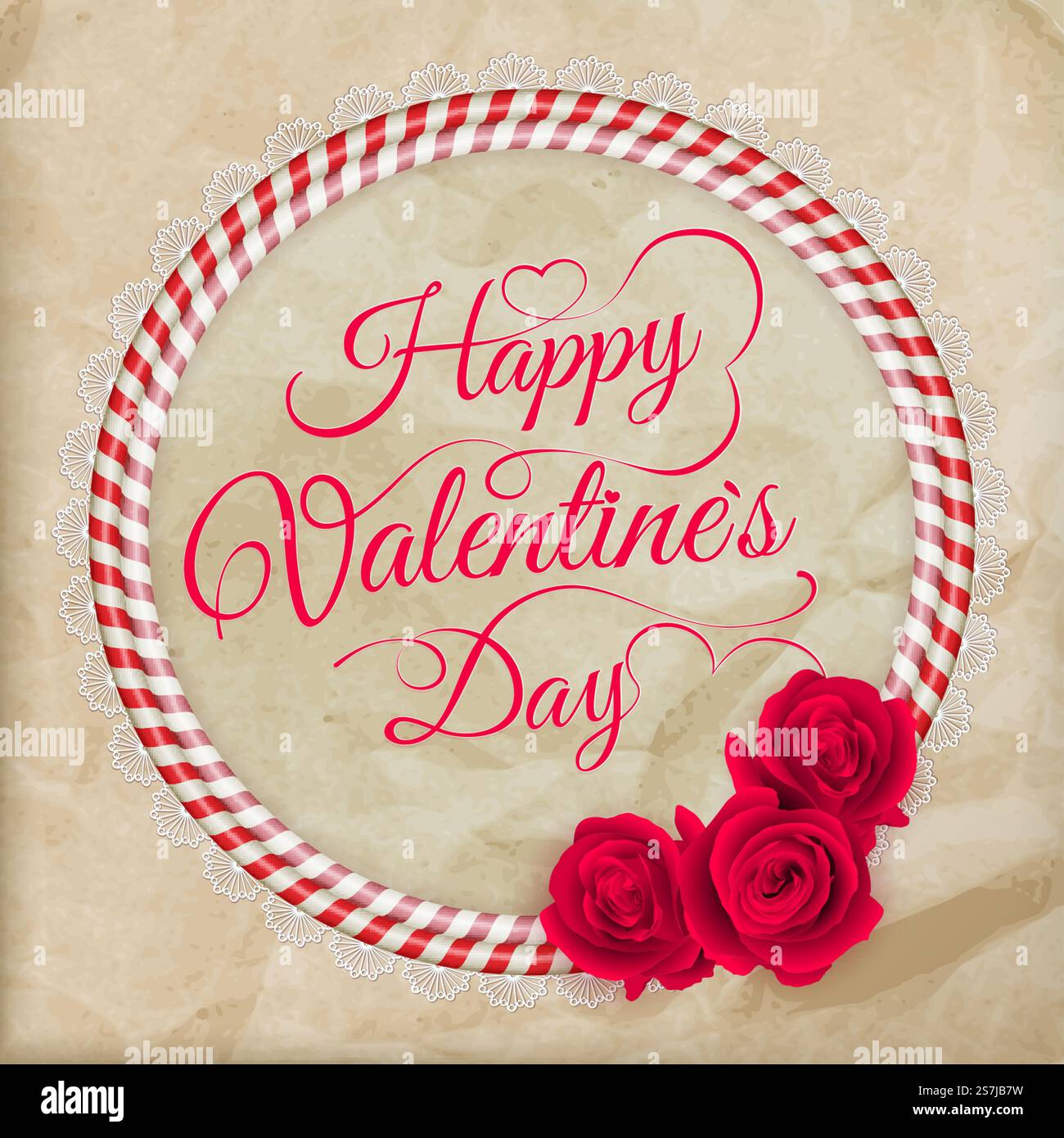 Biglietto di auguri di San Valentino con carta di carta di pietà. File vettoriale EPS 10 incluso. Cartoncino cartoncino cartoncino cartoncino di San Valentino. EPS 10 Illustrazione Vettoriale