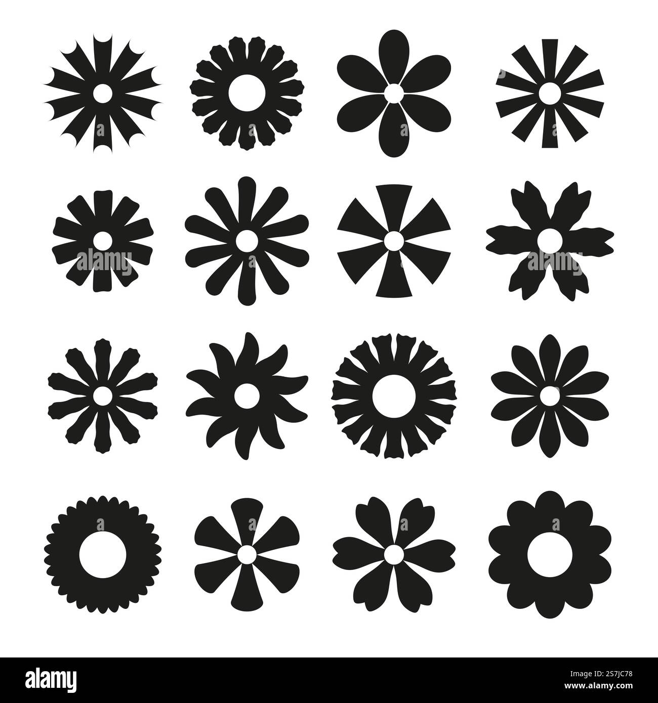 Sagome astratte di fiori vettoriali isolate Illustrazione Vettoriale