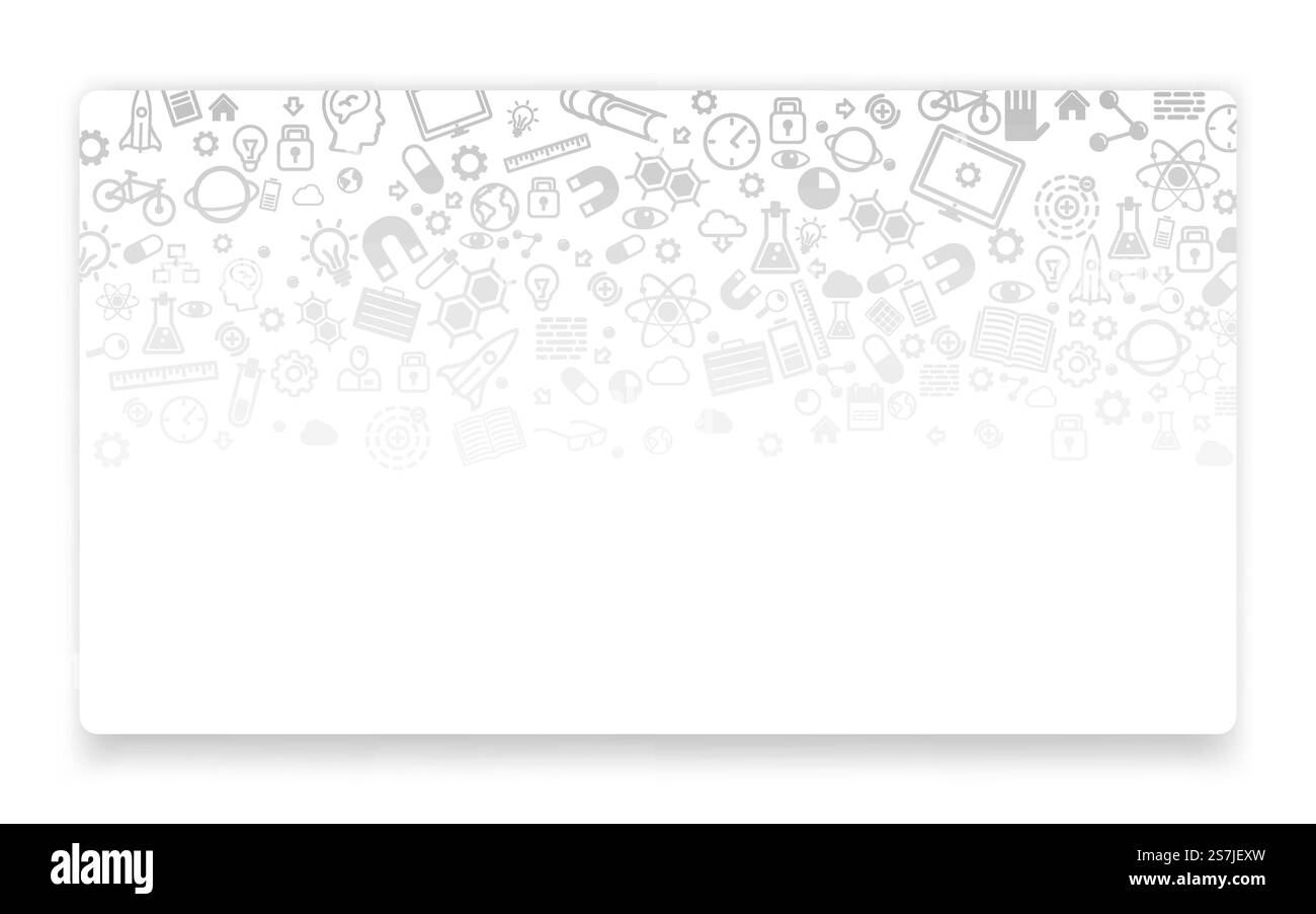 Scienza e tecnologia, sfondo icona, concetto Landing page. Illustrazione vettoriale Illustrazione Vettoriale