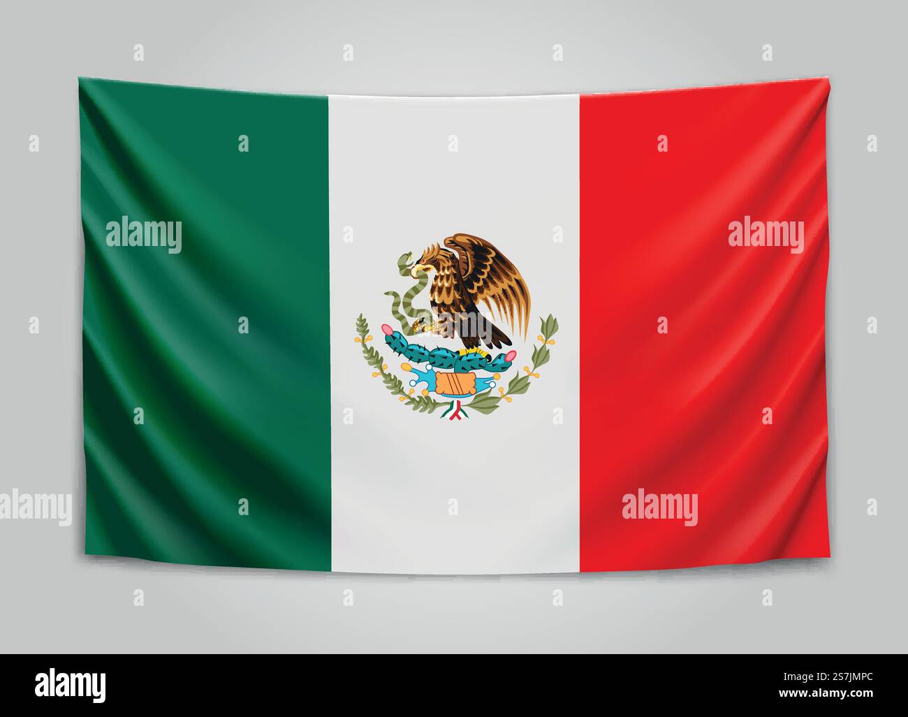Appendere la bandiera del Messico. Stati Uniti messicani. Concetto di bandiera nazionale. Illustrazione vettoriale. Appendere la bandiera del Messico. Stati Uniti messicani. Concetto di bandiera nazionale. Illustrazione Vettoriale