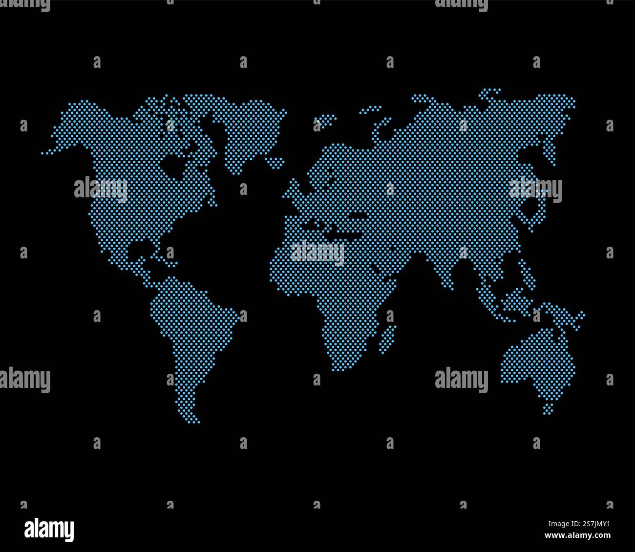 Mappa pianeta globale punto terra sfondo nero. Illustrazione vettoriale Illustrazione Vettoriale