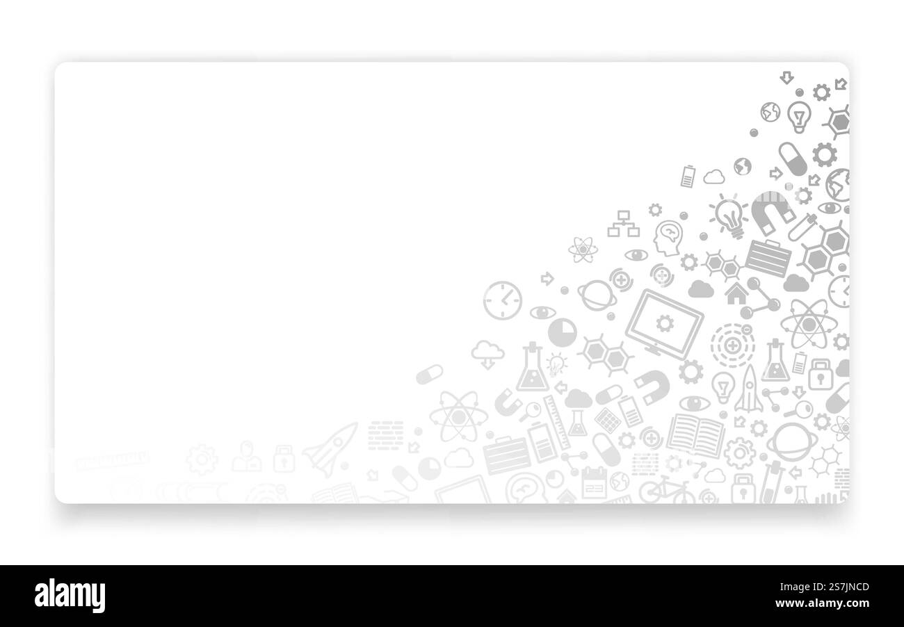 Scienza e tecnologia, sfondo icona, concetto Landing page. Illustrazione vettoriale Illustrazione Vettoriale