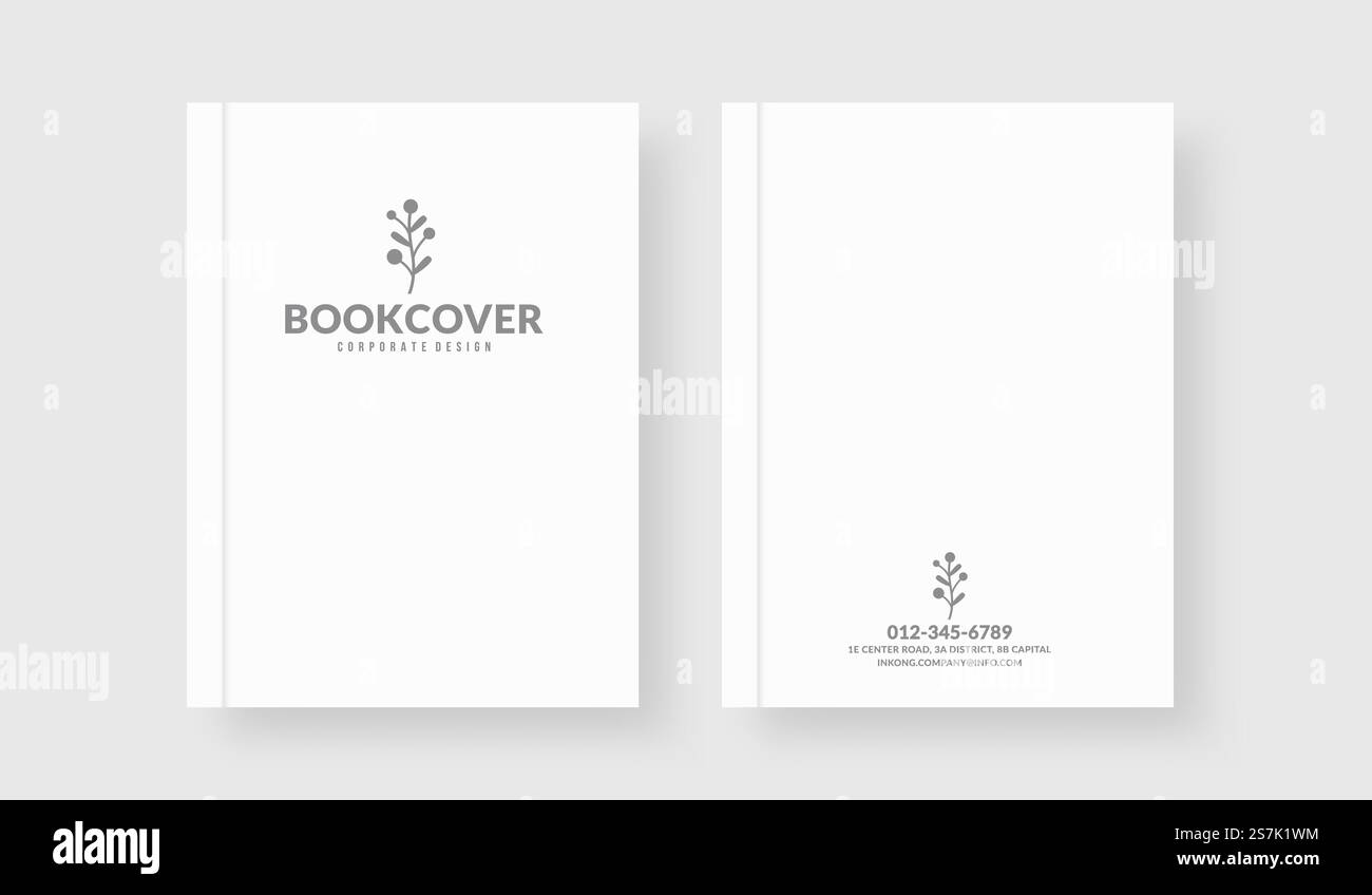Modello di copertina minimale per libri bianchi per la tua azienda Illustrazione Vettoriale