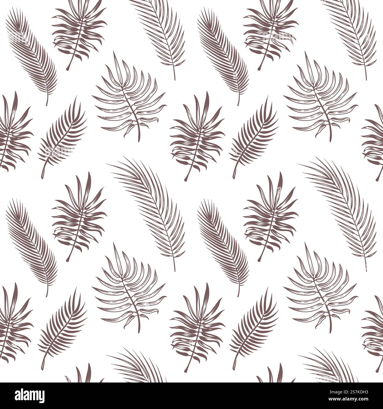 Foglie di palma. Foglie tropicali senza cuciture palme giungla esotica, sfondi con stampa a ripetizione botanica, texture vettoriale disegnata a mano. Foglie di palma. Foglie tropicali senza cuciture palme giungla esotica, sfondi con stampa botanica a ripetizione, texture vettoriale disegnata a mano Illustrazione Vettoriale