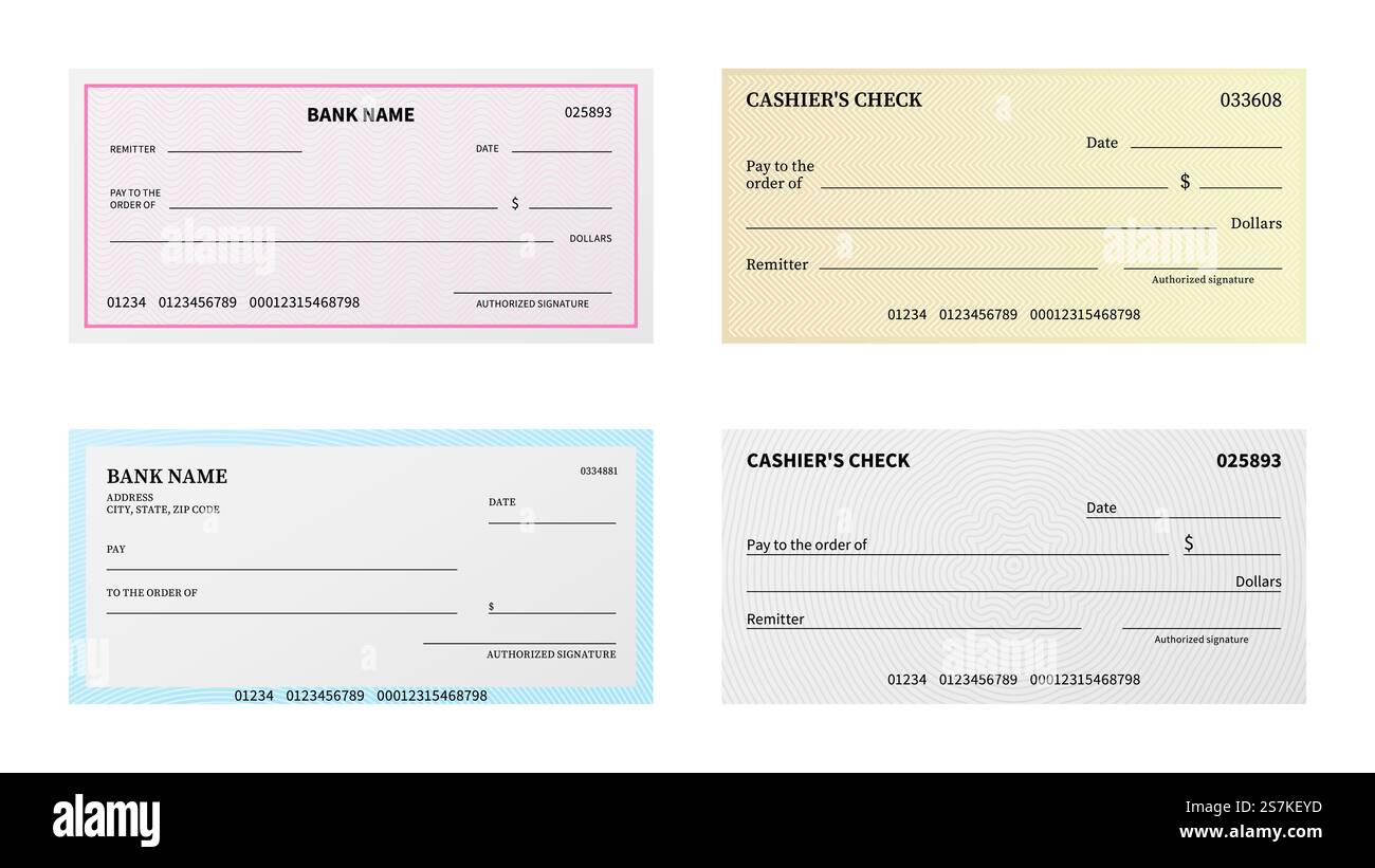 Assegno bancario. Libretto di controllo vuoto di presentazione con modello guilloche e filigrana per il modello di stampa aziendale di certificati, voucher o banconote vettoriali. Assegno bancario. Libretto di controllo vuoto di presentazione con schema a ghigliottina e filigrana per certificato, voucher o modello vettoriale di banconote Illustrazione Vettoriale