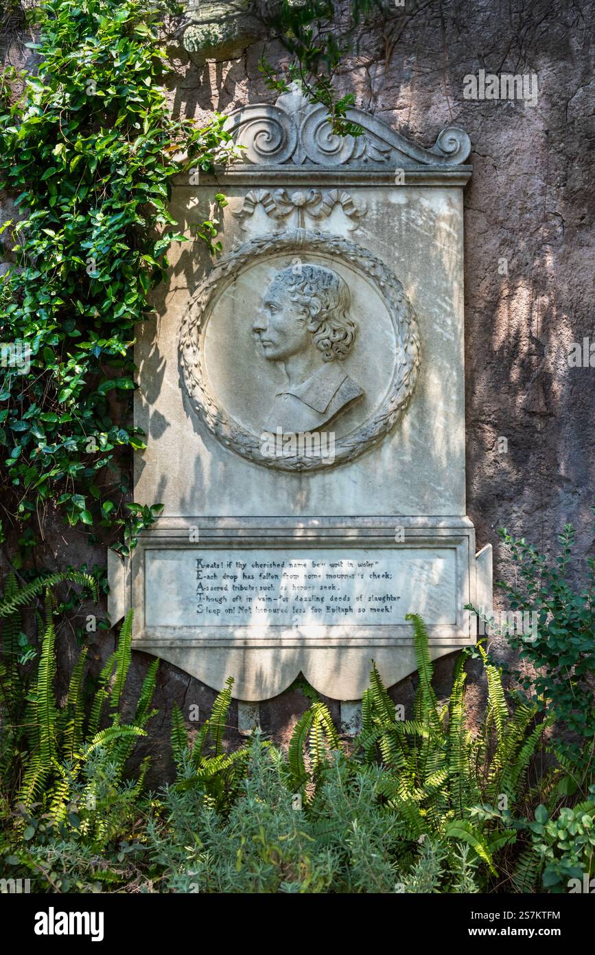 John Keats Memorial, cimitero non cattolico, Roma, Italia Foto Stock