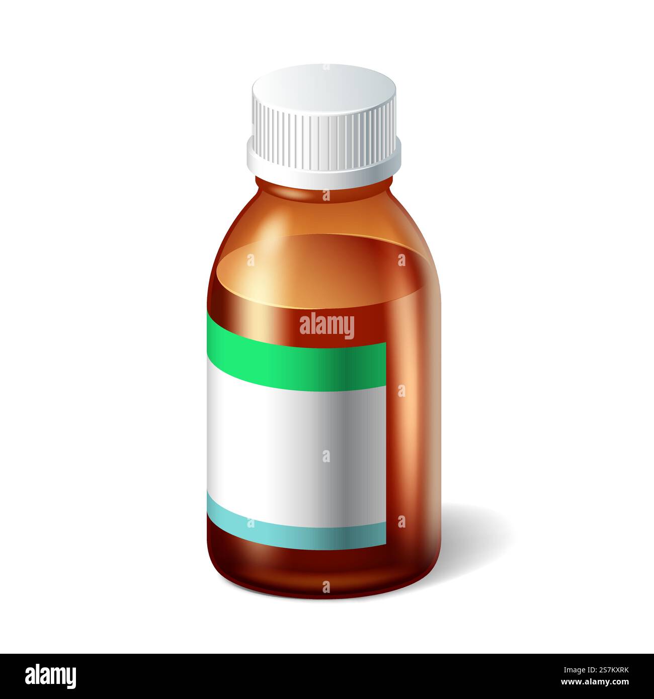 Bottiglia medica 3d. Realistico mockup di flaconcino di vetro per farmaci liquidi o pillole di droga. Vaso in vetro con etichetta vuota per vitamine o sciroppo per tosse. Illustrazione vettoriale. Bottiglia medica 3d. Realistico mockup di flaconcino di vetro per farmaci liquidi o pillole di droga Illustrazione Vettoriale