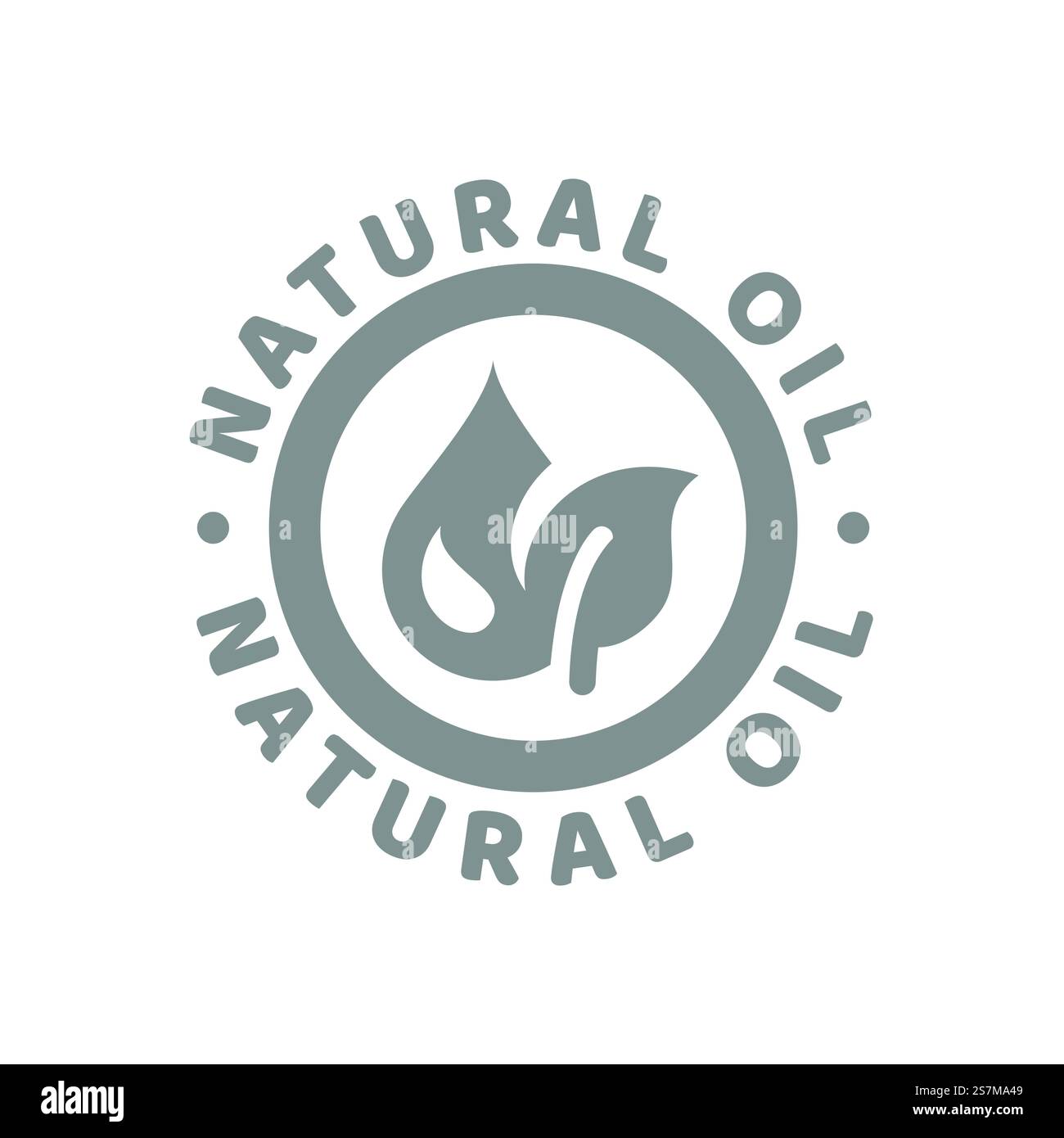 Etichetta vettore olio naturale. Badge per cosmetici e cura della pelle. Illustrazione Vettoriale