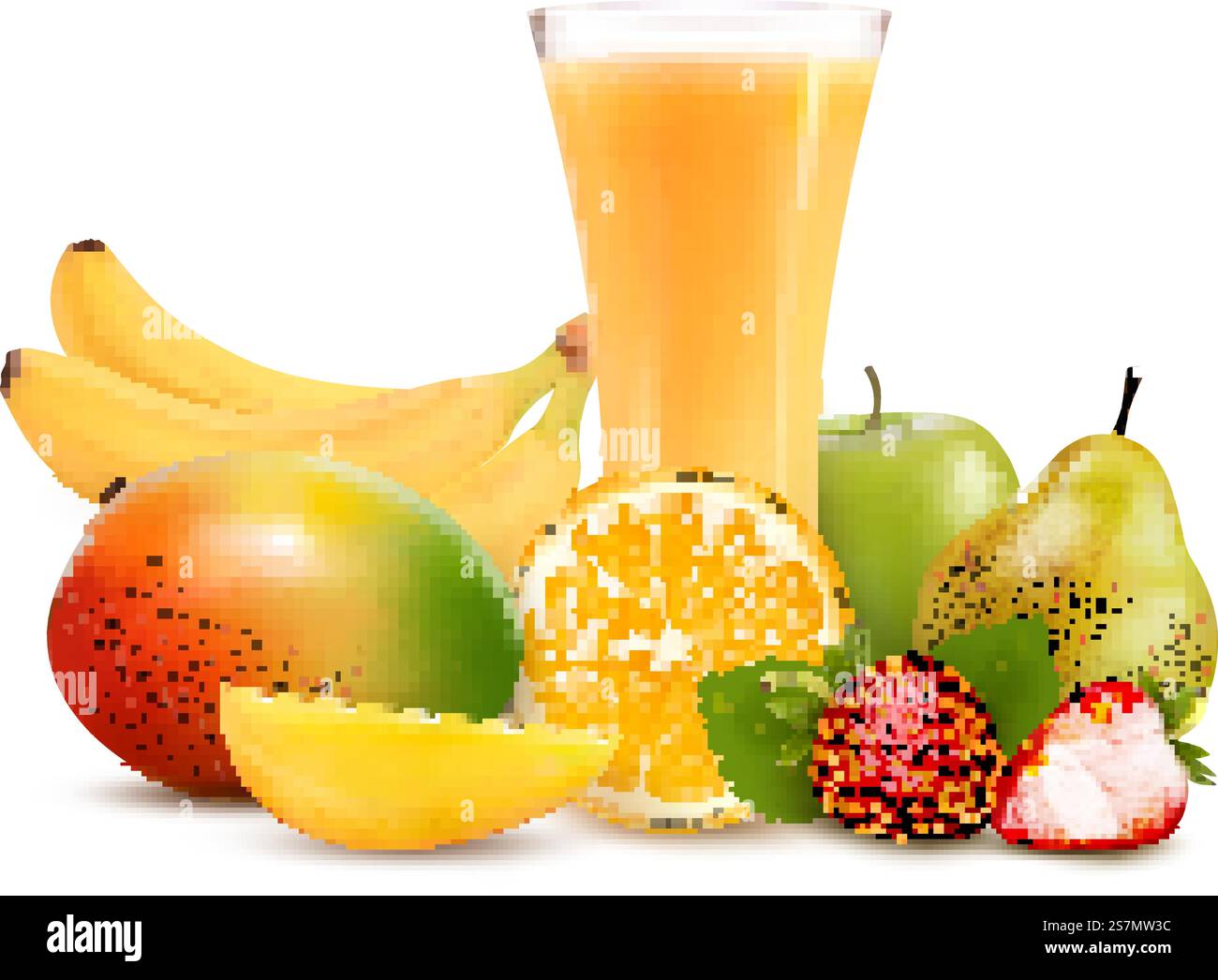 Gruppo di estate e frutta tropicale.vettore Illustrazione Vettoriale